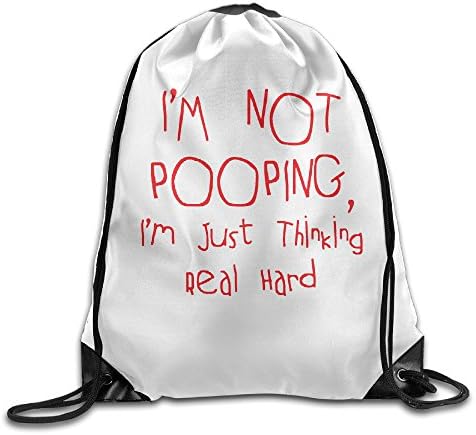 ZARRHOUSE Sack Bag I'm Thinking Not Pooping Fashion Beam Bags 16.9"X14.2" Sackpack Team Training Gymsack Drawstring Backpack Sack Bag Soft Polyester Gym Sackpack Drawstring Bag Sport Bag For Teens