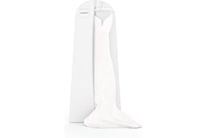 HANGERWORLD 72inch Breathable Wedding Gown Long Dress Hanging Garment Bag for Closet Storage (White)