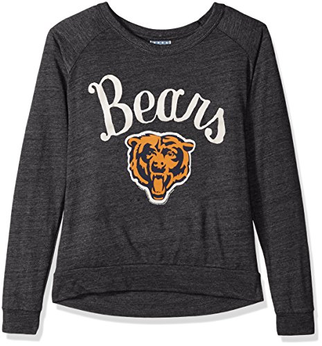 NFL Chicago Bears Women's Long Sleeve Tee, Medium, Charcoal Heather