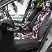 BDK Pink Flower Faux Leather Car Seat Covers for Front Seats, 2 Pack – Floral Pattern with Matching Headrest, Easy Installation, Fits Most Car Truck Van and SUV, Catalina Floral