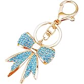 ChungLong0593 Cubic Zirconia Bowknot Keychain Colorful Rhinestone Bow Key Ring for Women for Car Keys Holder Bag Purse