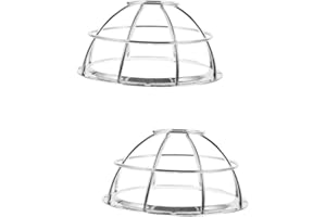 TOBBOMEY 2pcs Sensor Mesh Cover Shape Shields Guard Detector Cover Sprinkler Cap Silver Stainless Steel