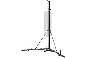 VIVOHOME Height Adjustable Foldable Heavy Duty Boxing Punching Bag Stand Steel Sandbag Rack Freestanding Up to 132 lbs for Home Fitness Stable