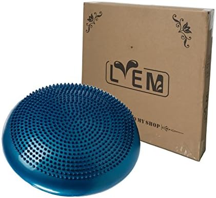 LVEM Air Stability Wobble Cushion,33cm/13in Diameter, Balance Disc, Pump Included (blue)