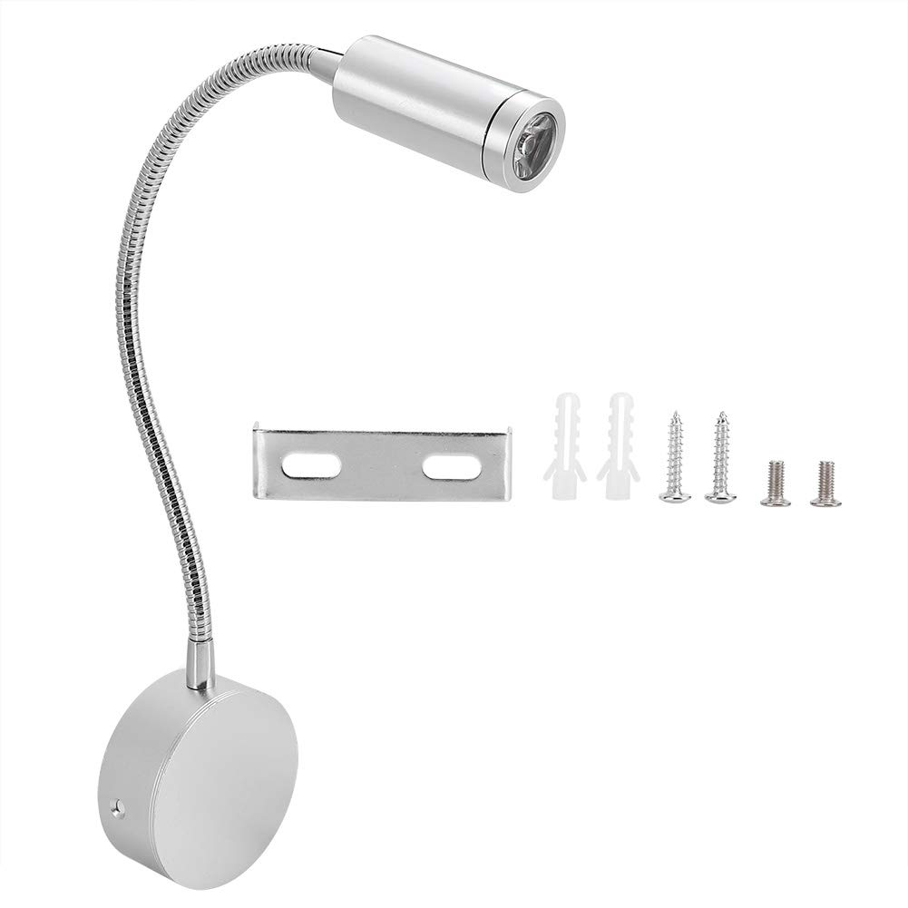 LED 1W Mirror Lamp Wall Adjustable Reading Light Flexible Night Light for Bedroom 85V-265V
