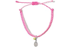 GIMMEDAT Tennis Racket Ball Girls Heart Sports Charm Bracelet 100% Waterproof Adjustable Jewelry Gift for Teams