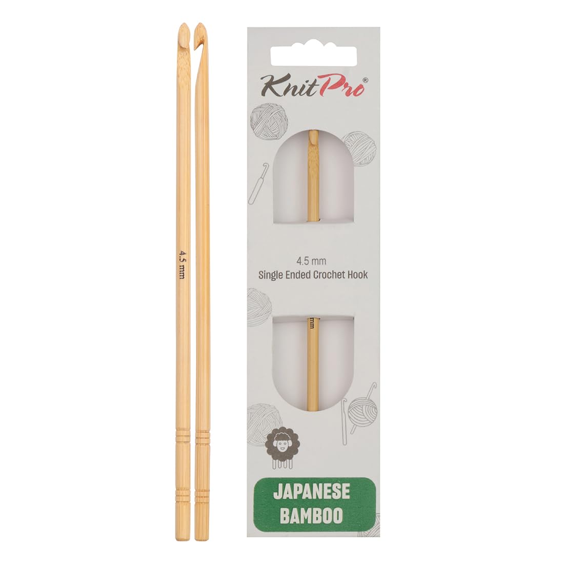 KnitPro Bamboo Single Ended Crochet Hook | 4.50mm