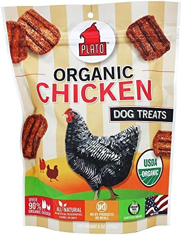 Plato Pet Treats - Organic Chicken Strips For Dogs - 6 oz