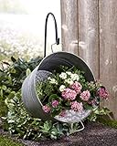 Pail Planter for Gardens - Galvanized Metal Flower
