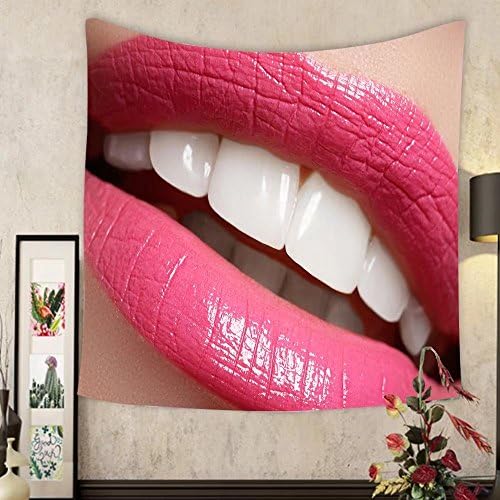 Keshia Dwete Custom tapestry perfect smile before and after bleaching dental care and whitening teeth smile with white healthy