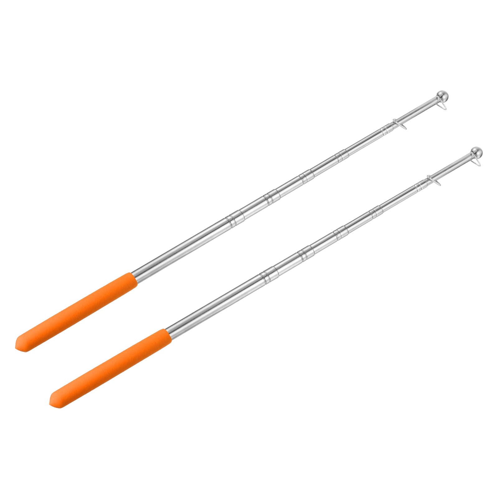 PATIKIL 4 Feet Telescopic Handheld Flagpoles, 2 Pack Stainless Steel Extendable Portable Guide Flag Pole for Tour Guides Teacher Pointer, Yellow