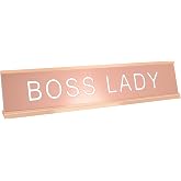 Toplusesse Boss Lady Desk Signs Boss Gifts for Women Rose Gold Novelty Desk Nameplate Funny Office Decor Plaque Women Birthday Gifts