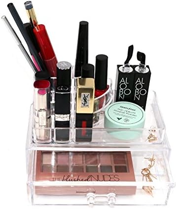 Flytaker Acrylic Makeup Organizers Cosmetic Jewelry Storage Boxes with 1 Drawer