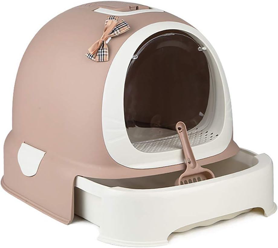 ANYWN Cat Litter Box,Cat Toilet Enclosed Design Cat Litter Box with Cat Litter Scoop for Cats Within 16 lb,B