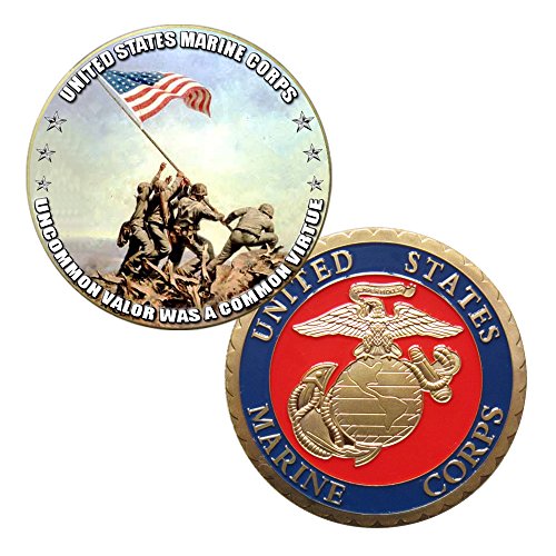 U.S Marine Corps Iwo Jima Colorized Printed Challenge Coin