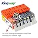Kingway PGI-225 CLI-226 Compatible Canon 225 226 Ink Cartridge (with Grey) Compatible with Canon Pixma MG6120 MG8120 Inkjet Printer (5LBK+3SBK+3C+3M+3Y+3GY)