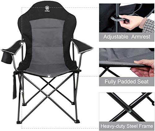 Ever Advanced Chaise De Camping Pliable Portable Robuste Dossier Haut Porte-gobelet Avec Sac De Transport Jardin Pêche…