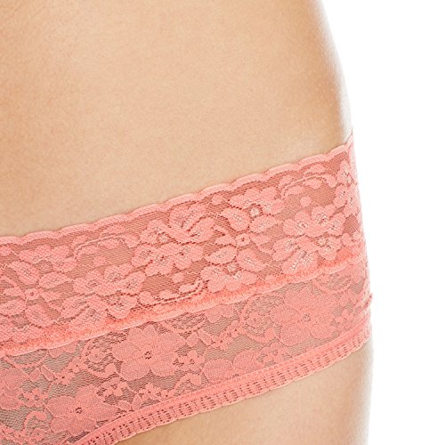 Mae Women’s Lace Cheeky Hipster Panty, 3 pack, Navy/Coral/Peach, Medium