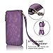 Galaxy S8 Case, CORNMI Wallet Case 14 Card Slot Wristlet Replacement Shoulder Strap Flip Stand Leather Zipper Purse Detachable Magnetic Case For Galaxy S8 5.8