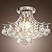 LightInTheBox® Chrome Finish Crystal Chandelier with 3 lights, Mini Style Flush Mount Ceiling Light Fixture for Study Room/Office, Dining Room, Bedroom, Living Room