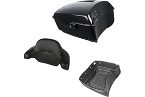 TCMT Black Latches King Motorcycle Trunk Wrap Around Backrest Fit For Harley 2014-2025 Touring CVO Road King Road Glide Stree