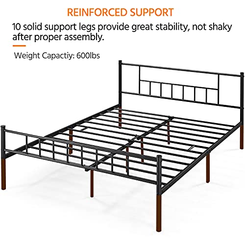 Yaheetech 13 inch Queen Size Metal Bed Frame with Headboard and