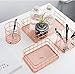 CAVEEN Wire Net Pencil Holder Round Iron Mesh Pen Cup Stationery Desk Organizer for Office Home School Rose Gold