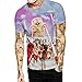 Trendy Printing Powerful Laser Cat T-shirt Short Sleeve Summer Couple Shirts , (L=US M)