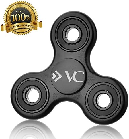 Anti-Anxiety Finger Spinner Toy: A Spinning Fidget Toy To Relieve Stress and Increase Focus - Suitable For ADHD and Autism - A Fun Tri Hand Spinner, For Children and Adults (Black)