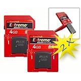 2 Pack SD SanDisk OEM Ducati Edition Plus Memory Card with Built In USB Flash Drive - 4 GB - For Camera, Camcorder, Mobile Phones, Gaming Devices, PDA - SDSDPX3-004G-AD1 - Bulk