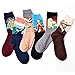 Famous Painting Art Printed Mens Dress Socks - HSELL Crazy Patterned Fun Crew Cotton Socks 6 Pack (C1)