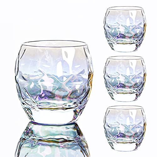 Whiskey Glasses Set of 4, 12 oz Old Fashioned Glasses, Bourbon Glasses