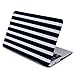 HDE Plastic Hard Shell Case and Keyboard Cover for MacBook Air 11 Inch (Models: A1370/A1465), Black and White Stripes