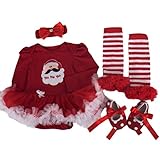 Elevin(TM)Christmas Newborn Baby Girl Party Outfits Romper Clothing Sets Tutu Dress