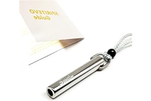 SpiritEvo Anxiety Breathing Necklace & Whistle with Velvet Bag for Stress Relief, Meditation Gifts, Calming Down Tool, Relax, Quit Smoking, Silver