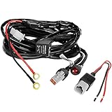 Primelux Universal 12ft Relay Wiring Harness for LED Light Bars Driving Lights Fog Lights Work Lights -1 Lead(1x25A/14AWG)
