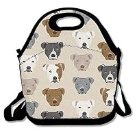 SWDGYW36 Pitbull Heads Lunch Bag Lunch Tote Lunch Pouch Handbag Made For Women, Men And Kids