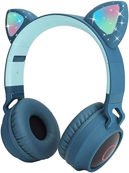 Casque Bluetooth Dessin Anime Oreilles De Chat Avec Lumiere Led Emplacement Pour Carte Sd Radio Fm Prise Audio 3 5 Mm Sans Fil Filaire Pliable Pour Enfants Garcons Et Filles Adultes Amazon Fr High Tech