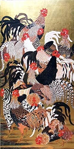 模写漆絵 伊藤若沖 群鶏図 ユーラシアアート アイドル 芸能人グッズ 通販 Amazon