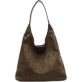 VFUX Suede Bag Suede Tote Bags for Women Work Bags, Slouchy Bag Hobo Handbag, Office Fall Suede Purse Shoulder Bag