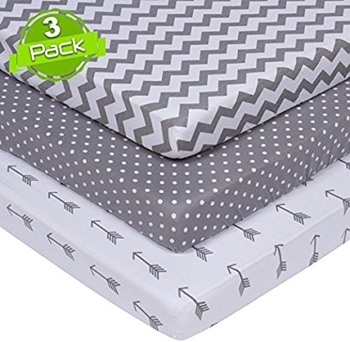 Lullaby Baby 3-Pack 100% Soft Cotton Fitted Crib Sheet Set-For Boys or Girls-VALUE PACK