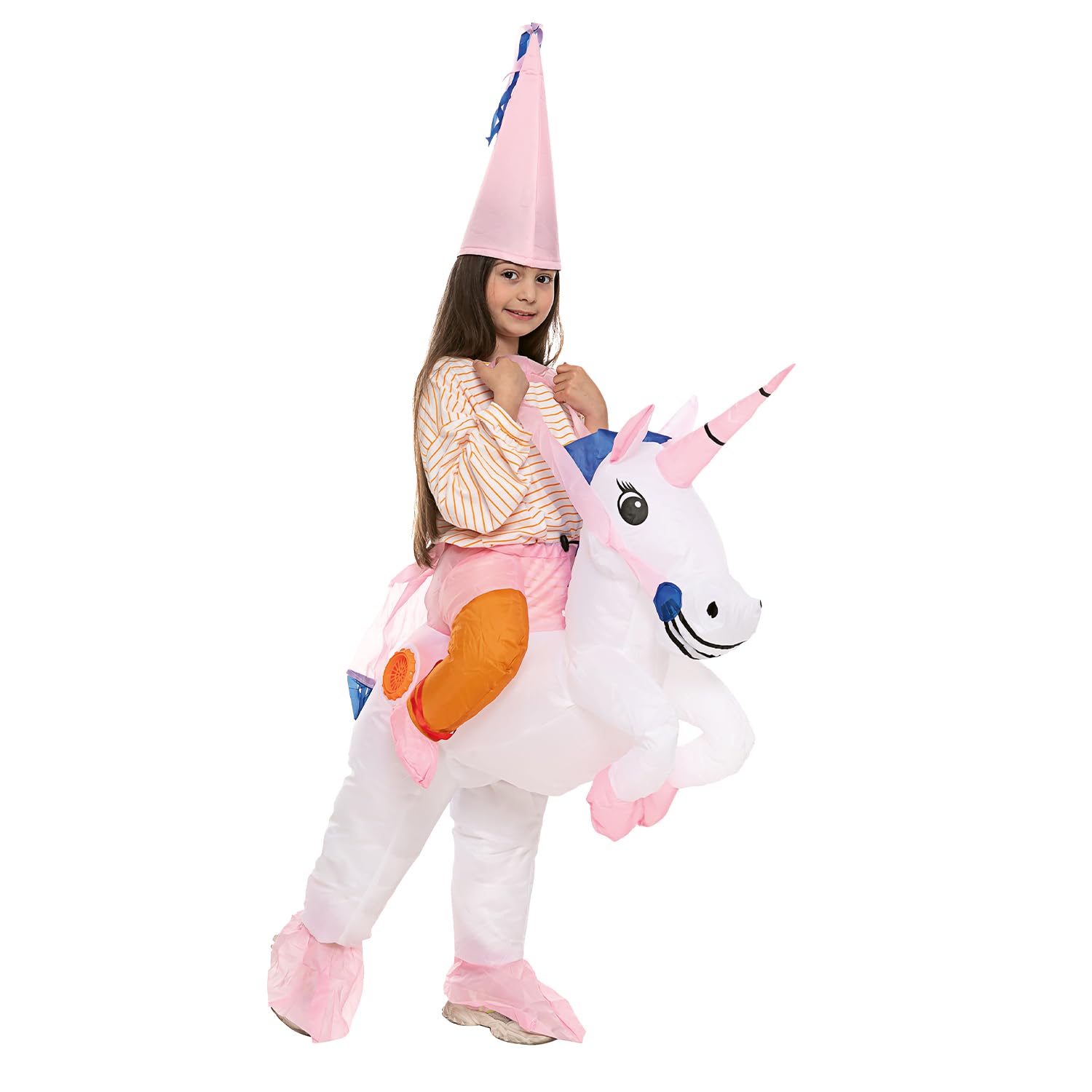 Inflatable Unicorn Disguise for Children | Size 90 to 120cm | Costume for Disguised Parties | Made of Highly Resistant Polyester | Inflating System Included | OriginalCup® — image 1