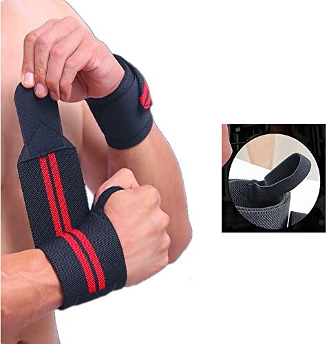 Wrist Wraps Lifting Straps Strength Support Brace for Weightlifting Crossfit Boxing Powerlifting Bodybuilding Heavy Duty Fits all Men & Women (black)