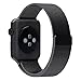 top4cus Double Electroplating Milanese Loop Stainless Steel Replacement iWatch Band with Magnetic Closure Clasp for Apple Watch - 38mm Regular Length - Black