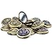 Kansoo Random Style 2PCS Vanity Mirrors, Purse Handbag Double Compact Cosmetic Makeup Round Pocket Magnification Jewel Mirror Crystal Stainless