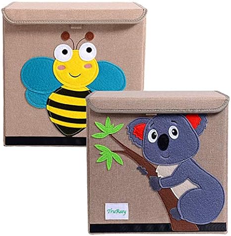 Caja de almacenamiento para juguetes con tapa, paquete de 2 cestas de