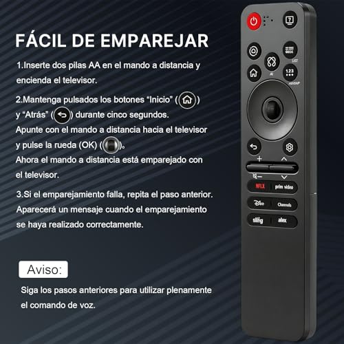 OSALOLO Control Remoto MR25GA Magic Remote Compatible con LG Smart TV 2025, Control Inteligente con AI, Puntero y Control por Voz, Negro, con Funda de Silicona