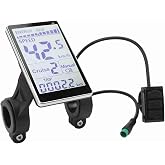 LUCKDANO Electric Cycling Computer, Watertight Electric LCD Display Panel Meter 5 Pin 24V 36V 48V 60V Universal E Scooter M5 LCD Panel Screen for 31.8 22.2mm Electric Bikes