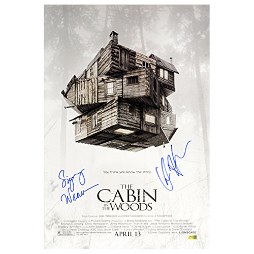 Chris Hemsworth Sigourney Weaver Autographed 13 5x20 Cabin In The