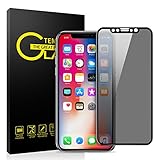 iPhone X Privacy Screen Protector, OSSKY iPhone X 3D Curved Anti - Spy Full Coverage Unbreakable Tempered Glass Screen Cover Shield for Apple iPhone X /10, 5.8 Inch - Black